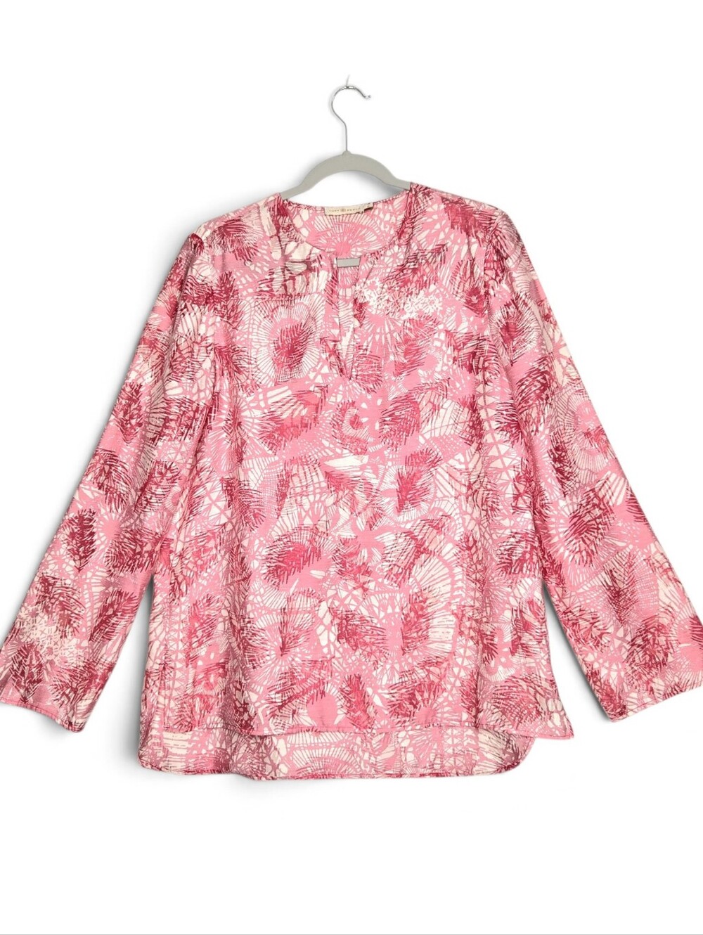 Tory Burch Tunic Top ,white/pink..size 12